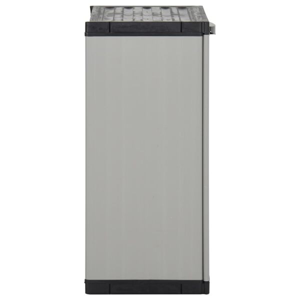vidaXL Garden Waste Cabinet Gray and Black 26.8"x15.7"x33.5" PP