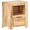 vidaXL Bedside Cabinet Rough Mango Wood Sturdy Medium Functional
