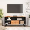 vidaXL TV Cabinet Natural wood and black