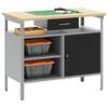 vidaXL Workbench Black and gray 100 x 55 x 85 cm Powder-coated steel