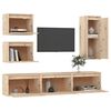 vidaXL TV Cabinet Set of 6 Natural wood Solid pine wood Various sizes