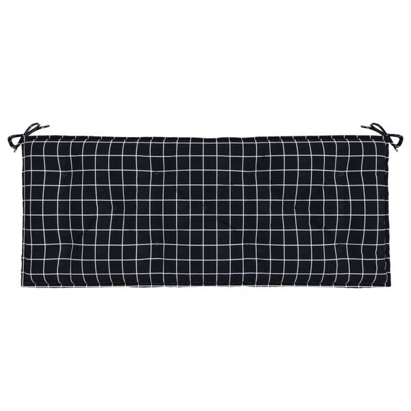 vidaXL Garden Bench Cushion Black check pattern 100% Polyester