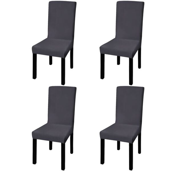 vidaXL Chair Cover Set of 4 Anthracite 90% Polyester, 10% Elastane