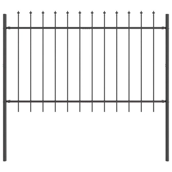 vidaXL Garden Fence Gray 5.6'x 3.9'Powder-coated steel