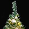 vidaXL Artificial Christmas Tree 300 LEDs&Ball Set&Flocked Snow 94.5"