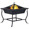 vidaXL Fire Pit Black 16.5"x16.5"x17.7" Steel
