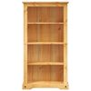 vidaXL Bookcase Brown Solid Waxed Pinewood Medium Bookcase Rectangular