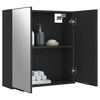 vidaXL Bathroom Mirror Cabinet Black Engineered Wood Medium Mirror