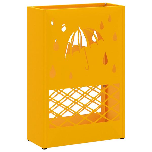 vidaXL Umbrella Stand Mustard yellow 11.02 x 4.72 x 16.14 in Steel