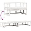vidaXL Garden Sofa Bench White Solid Pine Wood Double Extendable