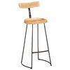 vidaXL Bar Stool Set of 2 Brown and Black Solid Mango Wood, Iron Medium