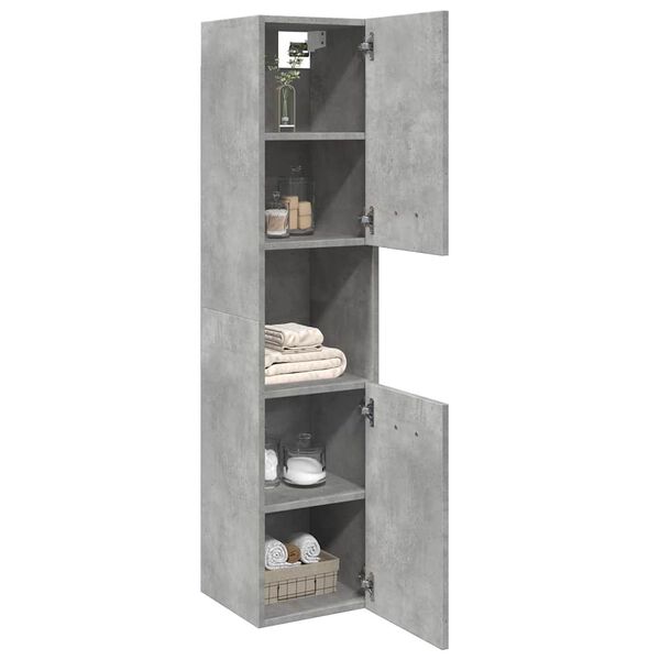 vidaXL Bathroom Hanging Cabinet Concrete grey Engineered wood 51.2 in tall