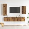 vidaXL TV Cabinet Set Set of 4 Old Wood Engineered Wood Medium Storage