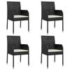 vidaXL Garden Dining Set Black and Cream white