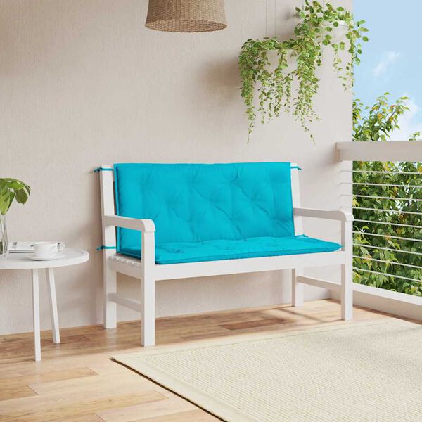 vidaXL Garden Bench Cushion Set of 2 Turquoise