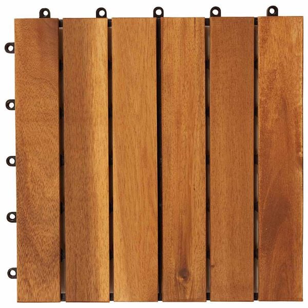 vidaXL Decking Tiles Vertical Pattern 11.8"x11.8" Acacia Set of 30