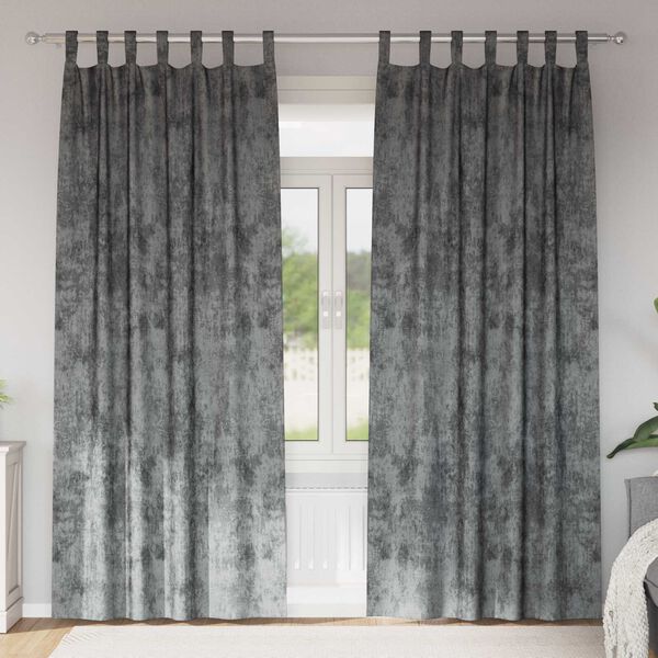 vidaXL Velvet Curtains 2 pcs Grey 96.46 x 55.12 in Velvet