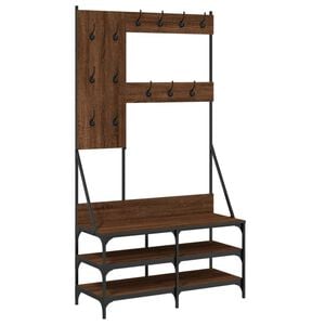 vidaXL Clothes Rack Brown Oak Engineered Wood and Metal