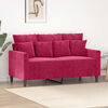 vidaXL 2-seater Sofa Wine Red Velvet (100% polyester), metal, textilene