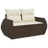 vidaXL Garden Sofa Set Brown and Cream White PE Rattan Modular