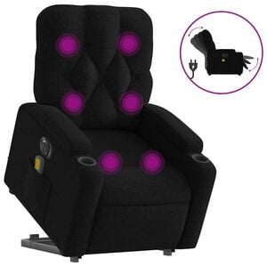 vidaXL Electric Stand Up Massage Recliner Chair Black