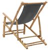 vidaXL Deck Chair Dark grey Bamboo, Canvas (100% polyester) Standard
