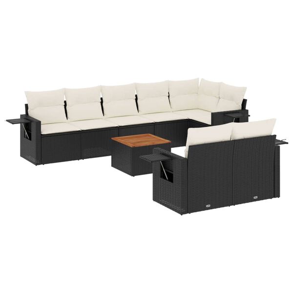 vidaXL Garden Sofa Set Black