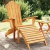 vidaXL Garden Adirondack Chair With Footrest Teak Solid teak wood Standard