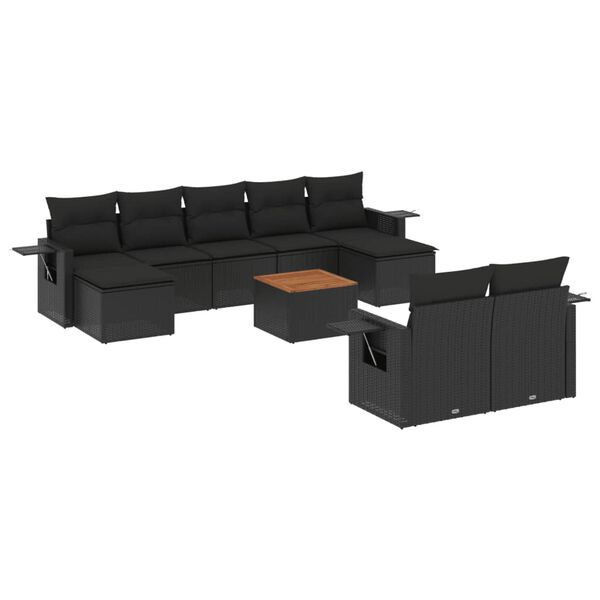 vidaXL Garden Sofa Set Black