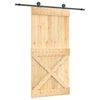 vidaXL Sliding Door with Hardware Set 39.4x82.7" Solid Wood Pine