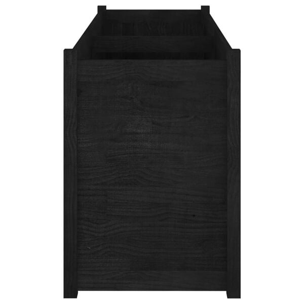 vidaXL Garden Planter Black Solid pinewood Large Durable