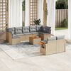 vidaXL Sofa Set Beige PE Rattan Large Modular Outdoor Sofa Set