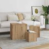 vidaXL Side Table Set of 3 Old wood Engineered wood Small Durable