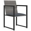 vidaXL Outdoor Dining Set Gray Poly Rattan 7 Piece Removable Covers