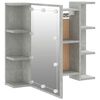 vidaXL Mirror Cabinet Concrete Grey Engineered Wood