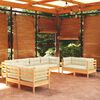vidaXL Garden Lounge Set Cream Solid pinewood, 100% polyester fabric