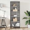 vidaXL Bookcase Grey sonoma Engineered wood Tall Bookcase Rectangular