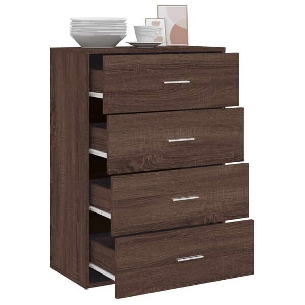 vidaXL Sideboard Brown Oak 23.6"x12.2"x33.1" Engineered Wood