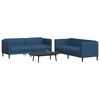 vidaXL 2 Piece Sofa Set Blue Fabric