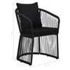vidaXL Garden Chair. Garden Chairs Set of 2 Black