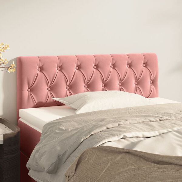 vidaXL Headboard Pink 35.4"x2.8"x30.7"/34.6" Velvet