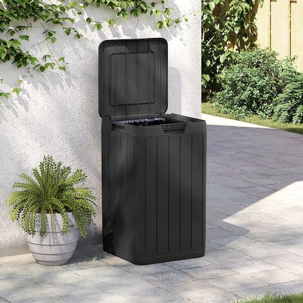 vidaXL Outdoor Garbage Bin Anthracite 15"x15"x25.6" PP