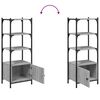 vidaXL Bookcase Grey Sonoma Engineered wood, metal 16.1 x 11.8 x 43.1 in
