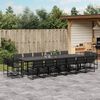 vidaXL Garden Dining Set Black Textilene fabric Large Foldable