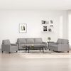 vidaXL 3 Piece Sofa Set with Cushions Light Gray Fabric