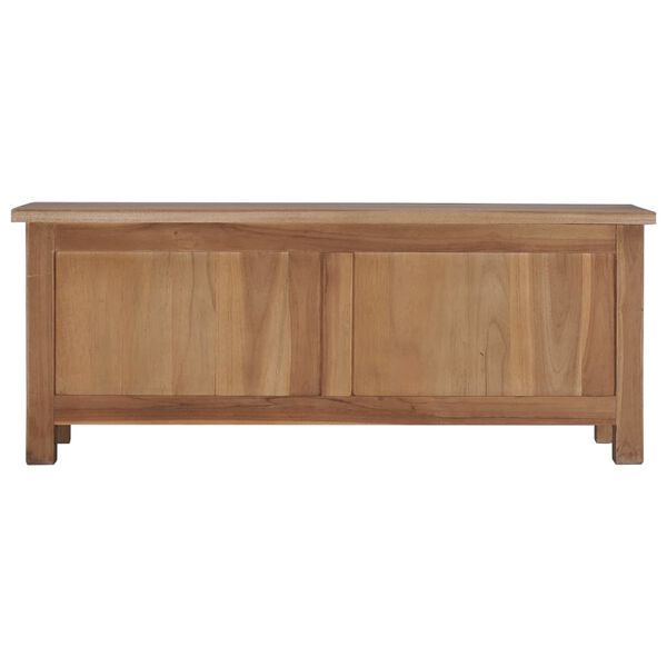 vidaXL TV Cabinet Natural Teak Solid Teak Wood Medium Teak TV Cabinet
