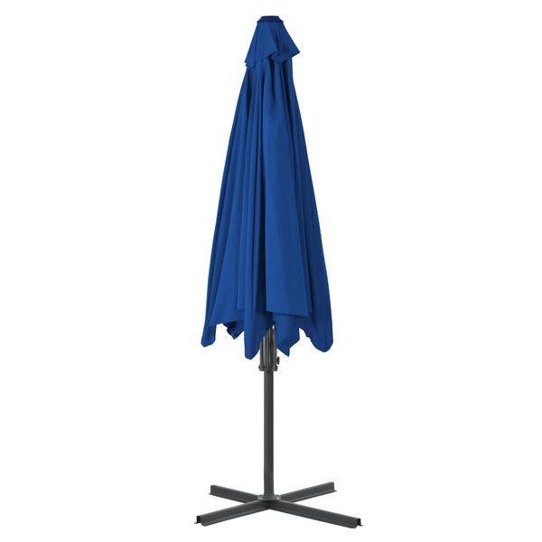 vidaXL Garden Parasol Blue Polyester, Steel Large Rotatable