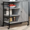 vidaXL Kitchen Trolley Gray Sonoma 34.4"x15.2"x33.3" Engineered Wood