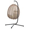 vidaXL Hanging Egg Chair Light Cream 104 x 100 x 191 cm poly rattan