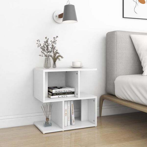 vidaXL Bedside Cabinet Set of 2 White Engineered Wood Bedside Cabinet